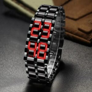 Digital Watch Bracelet (Black Straps)