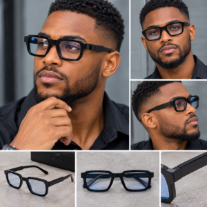 Anti blue ray glasses All Black Geometric Eyewear